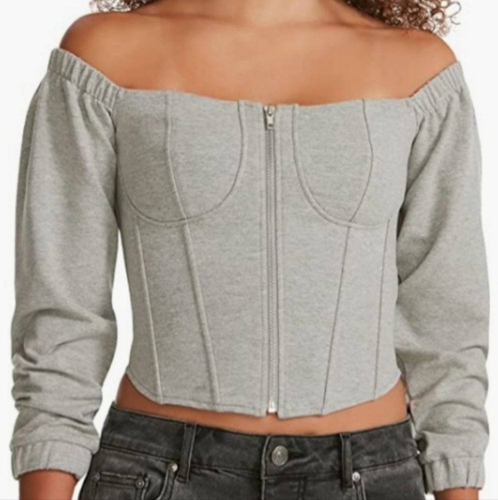 *Final Price* Madden Girl Sexy Cropped Corset Top Off The Shoulder Top